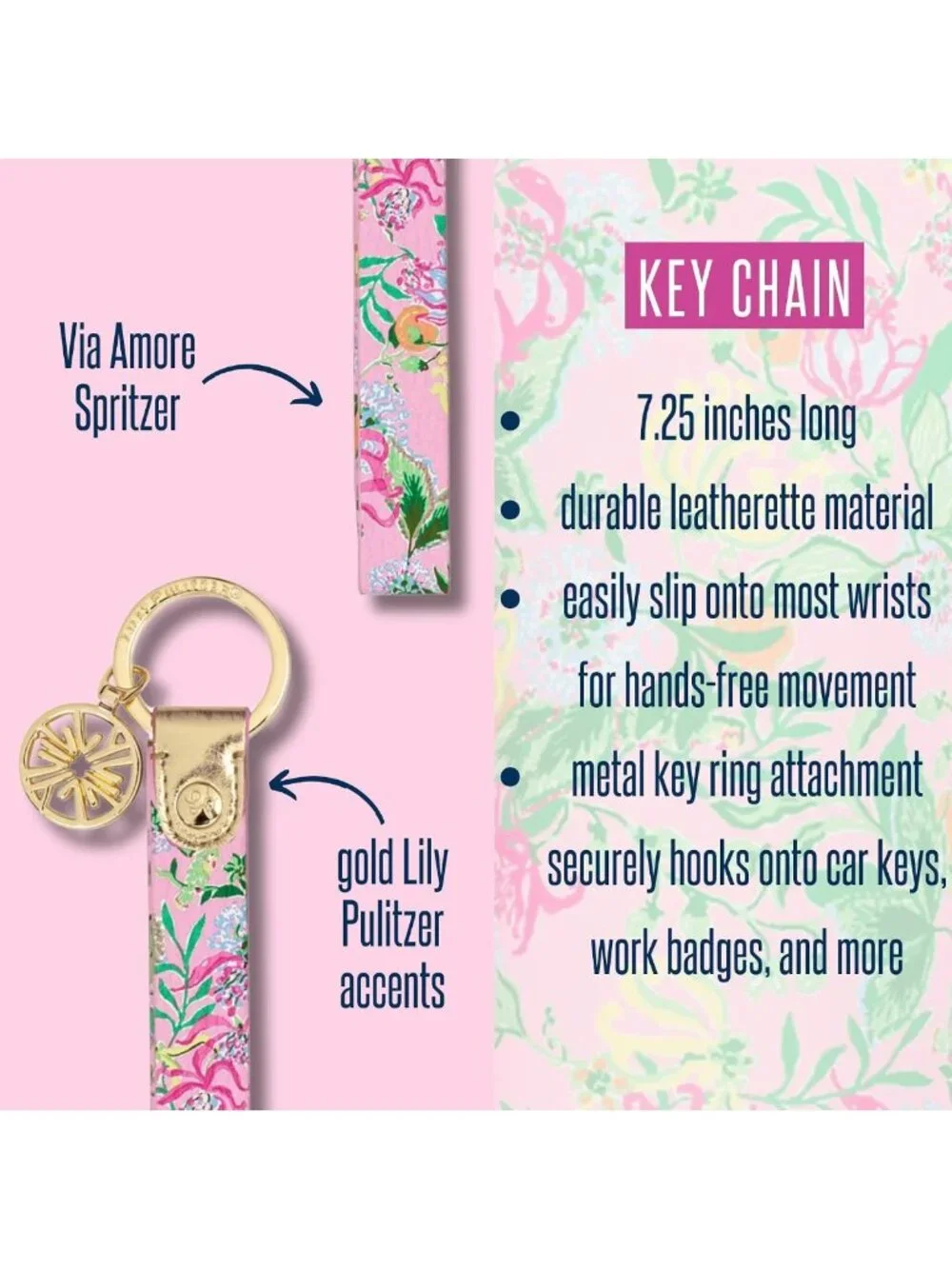 Durable Leatherette Wristlet Keychain - Cute Accessory with Metal Ring for Keys